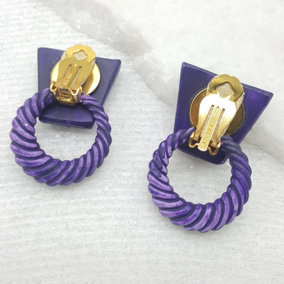 🎉🎉HOST PICK🎉🎉Jeff Lieb Purple Interchangeable Earrings - Picture 6 of 9